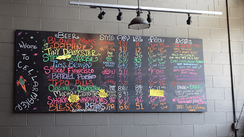 The beer list