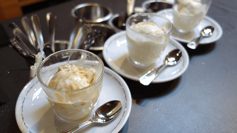 ice cream in glasses