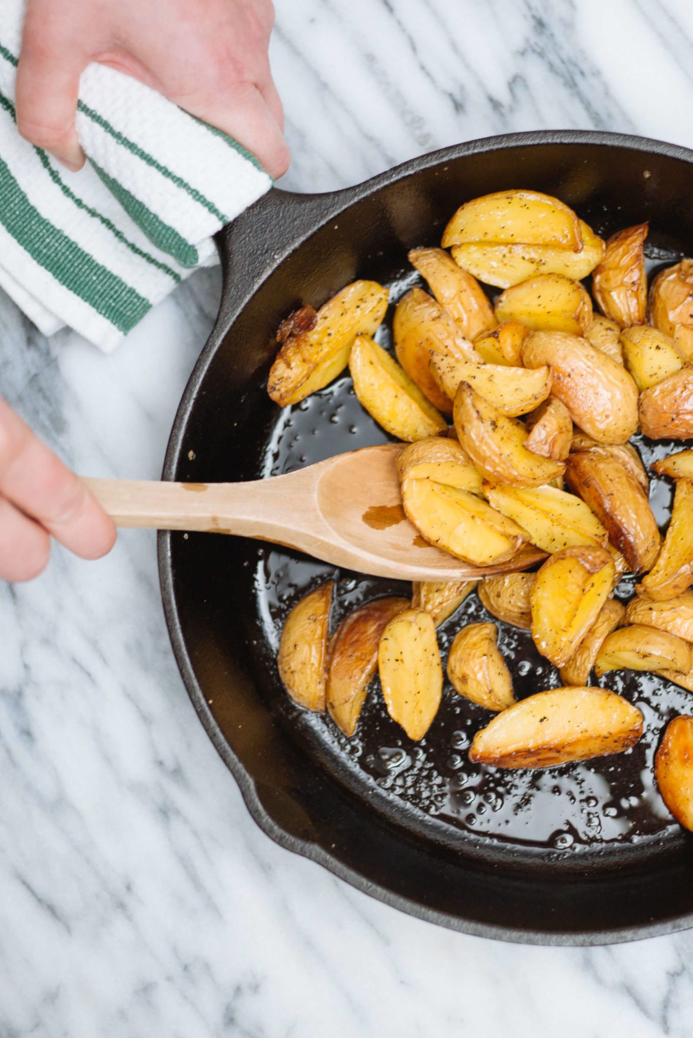 Cast Iron Skillet Oven Roasted Potatoes - JJ & Stefanie