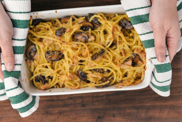 truffle turkey tetrazzini is perfect for leftovers after Thanksgiving