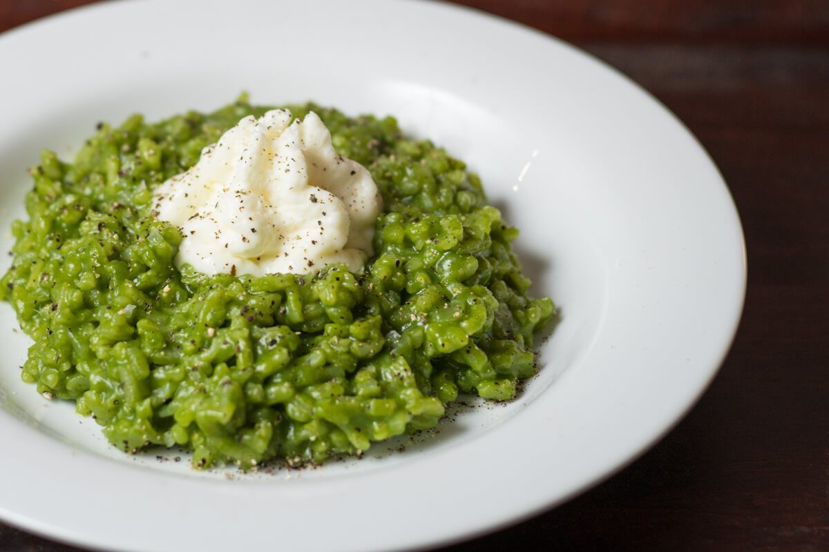 Nettle Risotto with Whipped Burrata