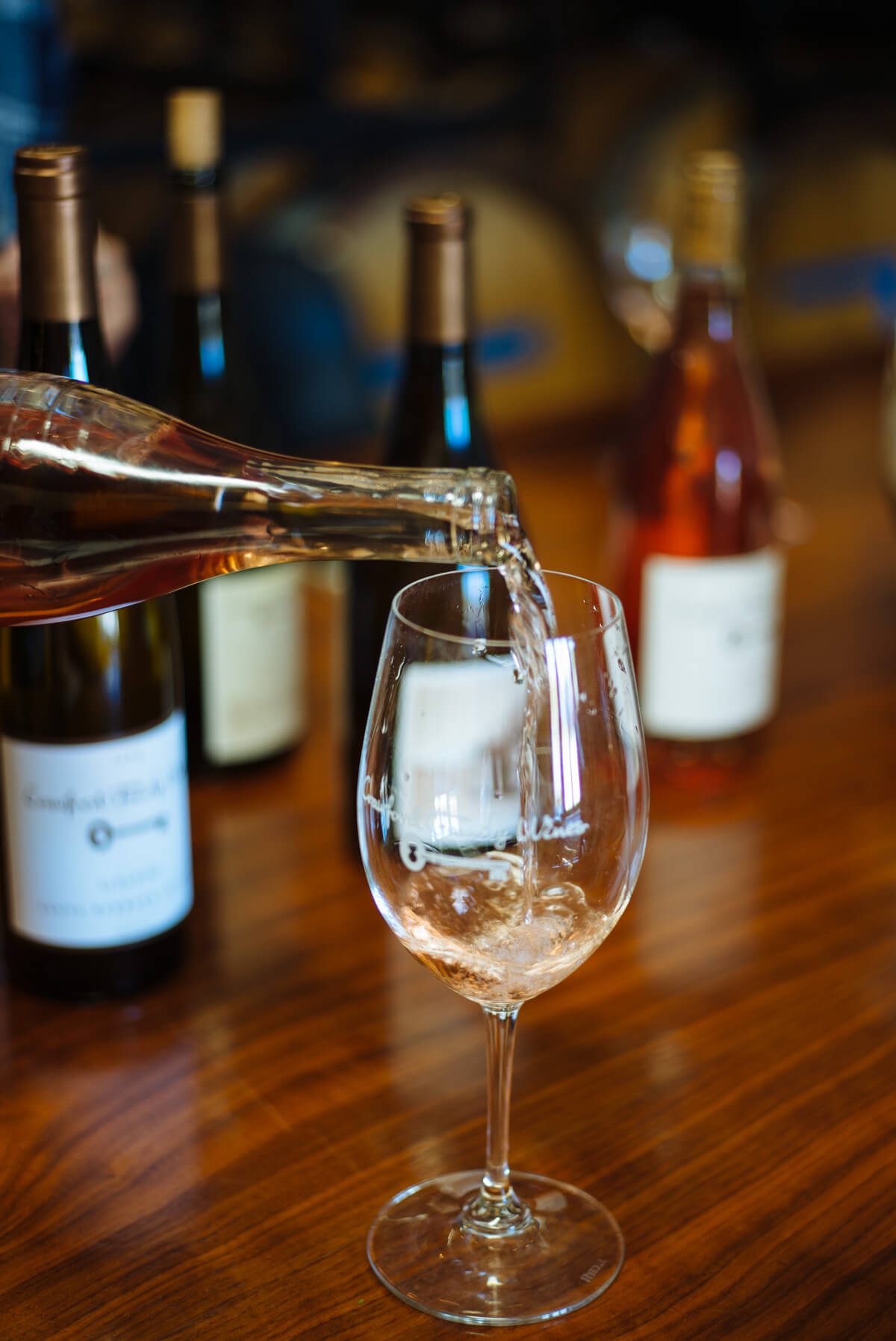 rose wine from crawford family winery near Santa Barbara in Santa Ynez Valley