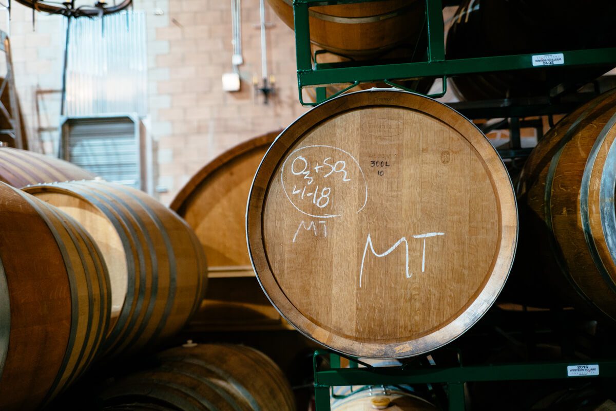 Barrels of beer at firestone walker barrel works