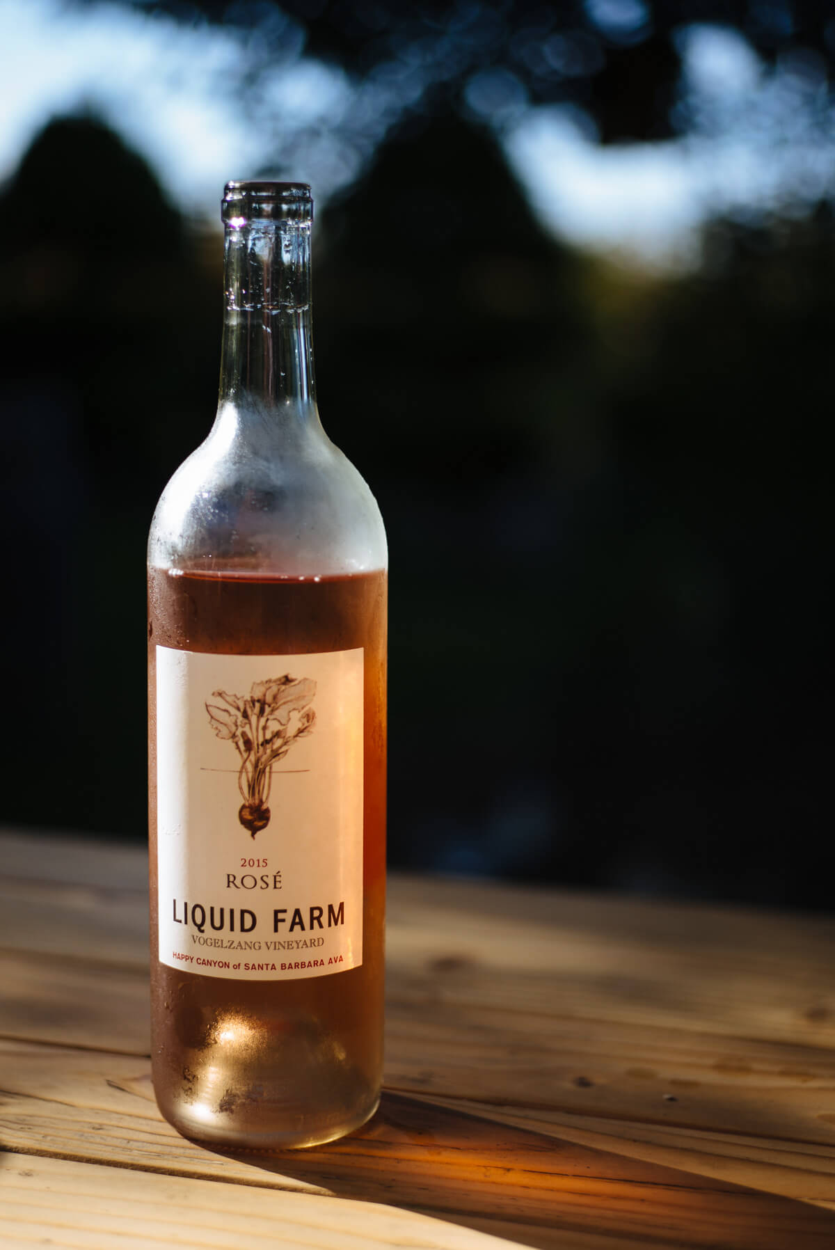 Bottle of Liquid Farm's Rose wine