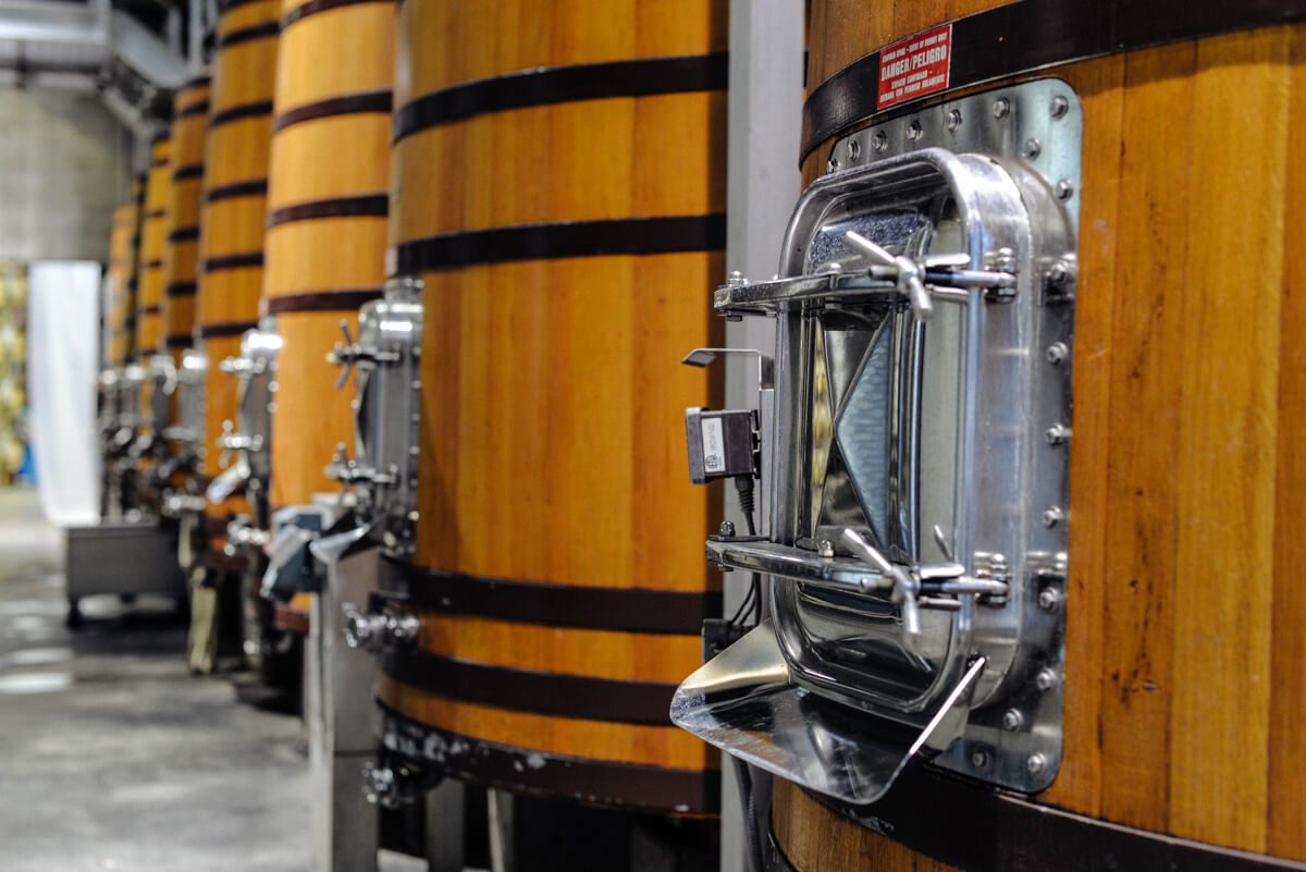 Red wine tanks up close at Quintessa Winery from The Taste Edit