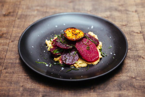 The Taste Edit makes Roasted beets with grilled tangerine and garlic hummus