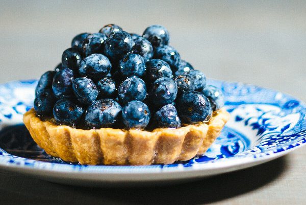 The Taste Edit created a seasonal fruit tart with blueberries and pastry cream in a TK all-clad saucier.