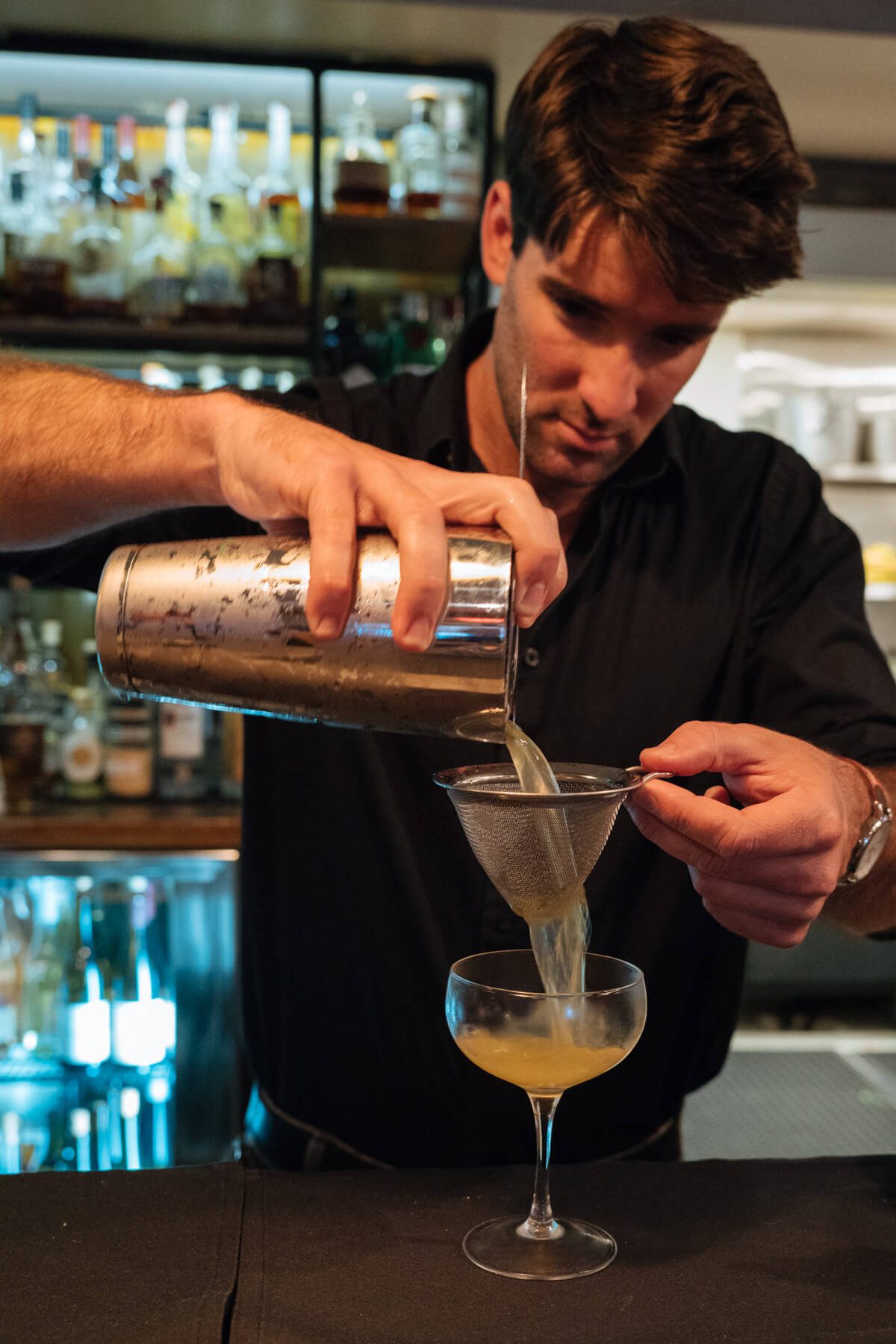 Creating a cocktail at SY Kitchen who has an extensive bar program