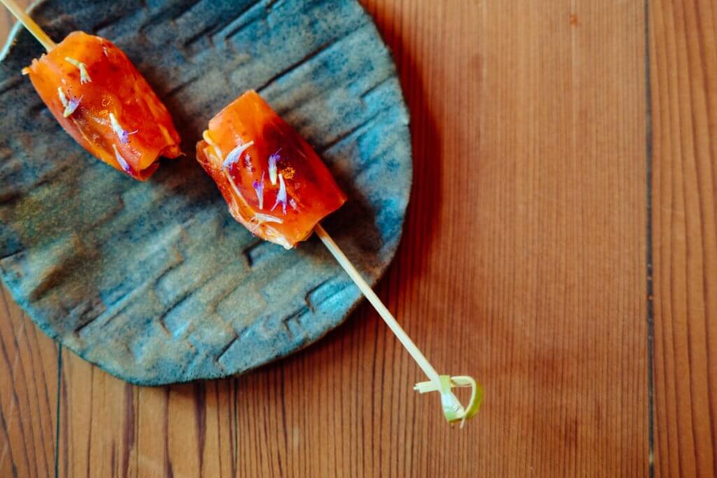 ProsciuttoWrapped Nectarines with Spicy Oil The Taste Edit