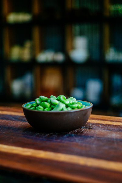 Shelled Fava Beans in a bowl