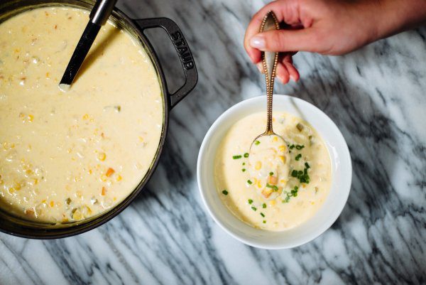 corn chowder hits the spot with fresh corn and cream