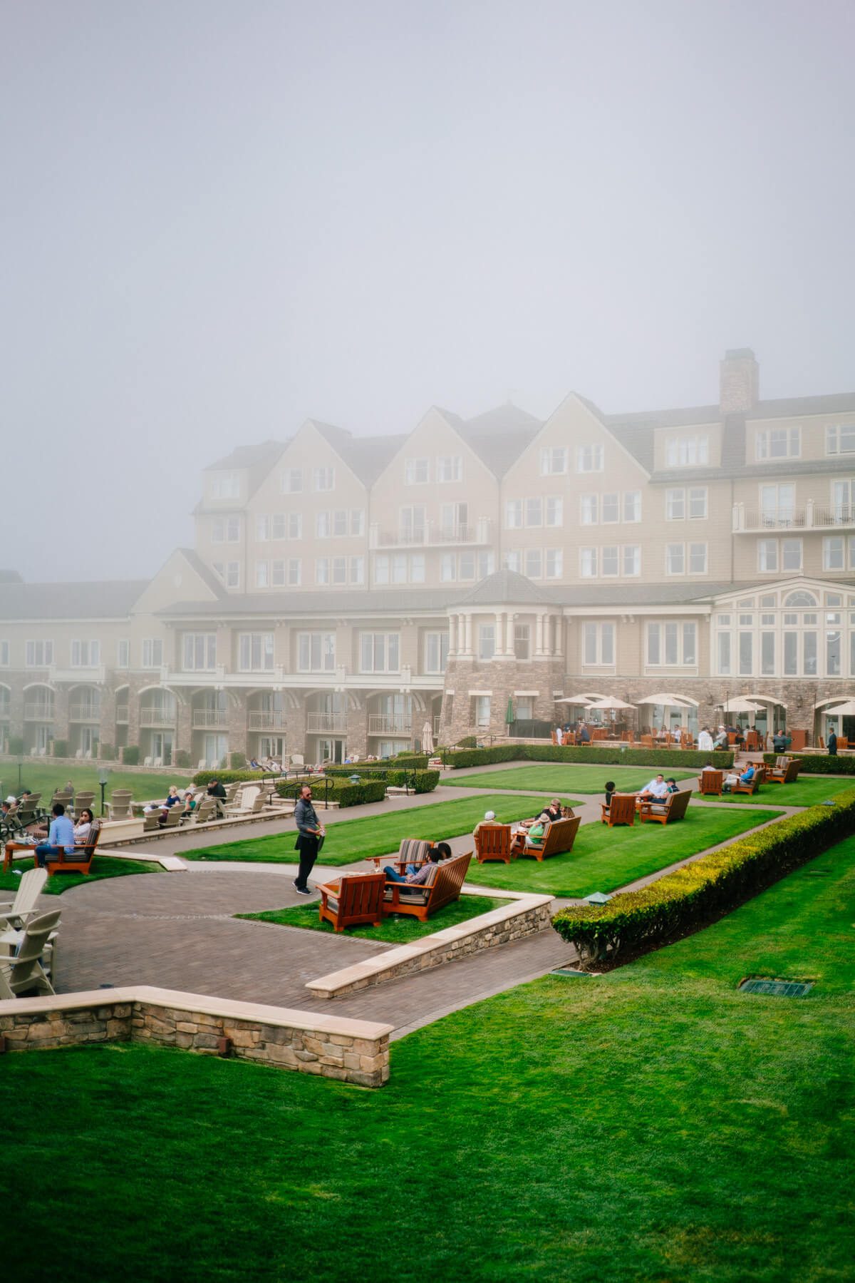 Garden and fire pits in the morning at The Ritz-Carlton Half Moon Bay