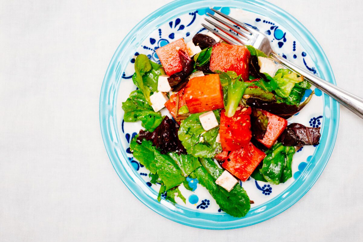 This Watermelon Ricotta Salata Salad is both salty and sweet