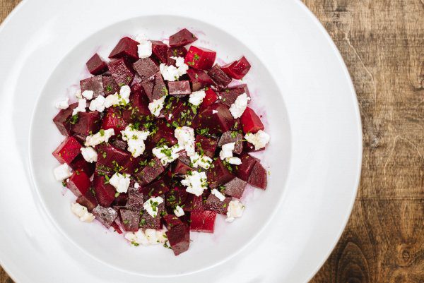 The Taste Edit loves to make this roasted beet and goat cheese salad recipe in the summer.