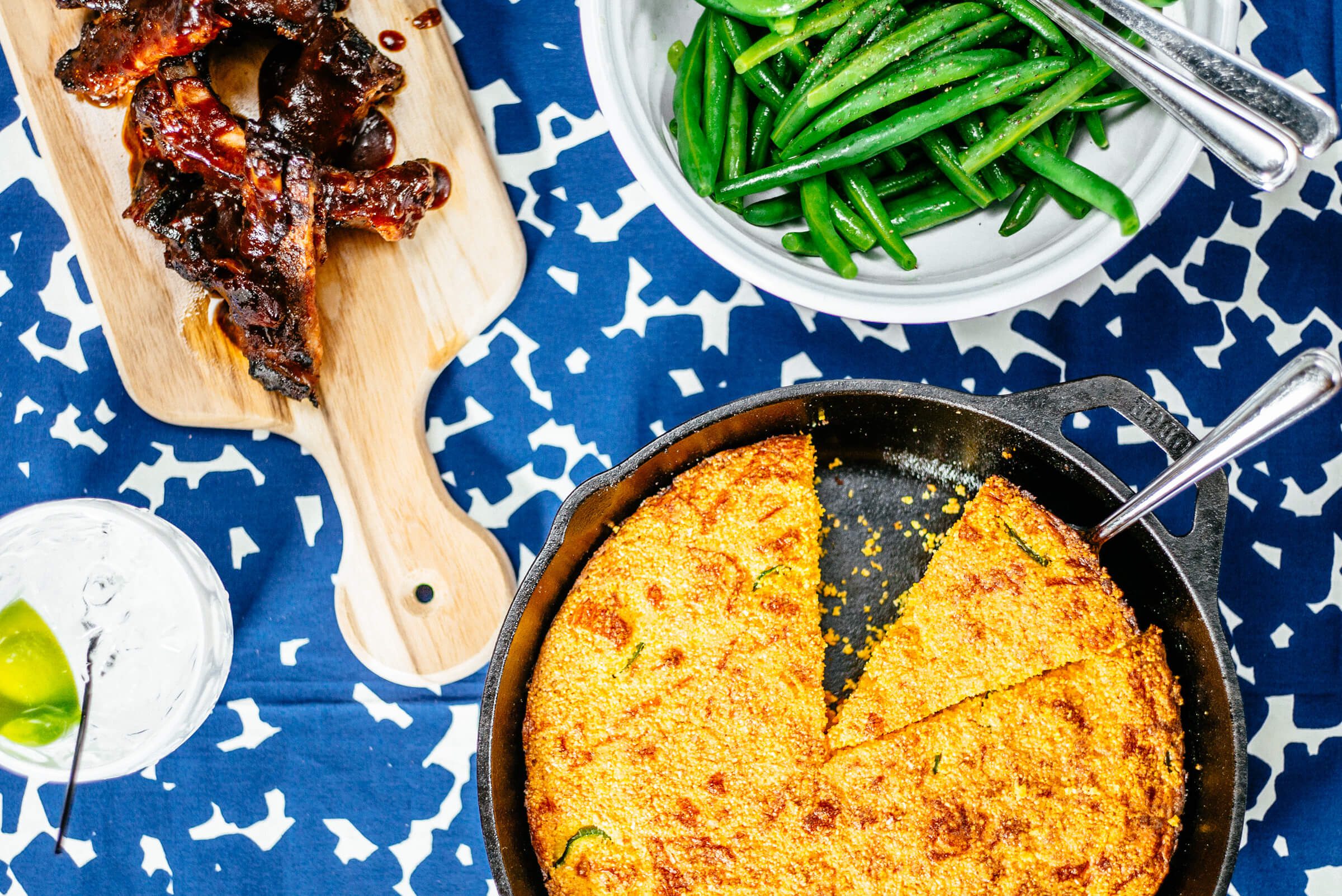 We love jalapeño cheddar cornbread with our bbq