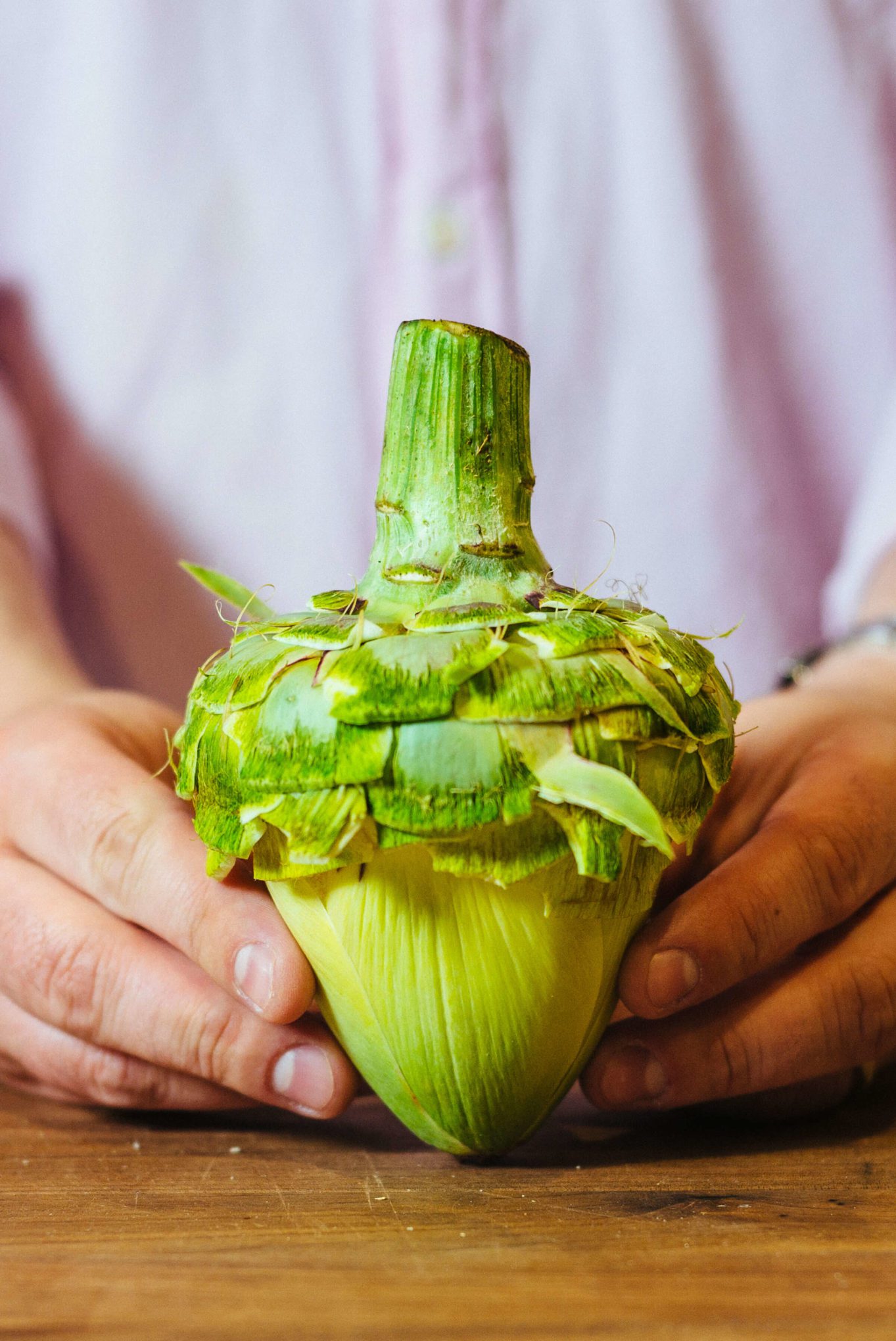 how to trim an artichoke - until you have the soft leaves left