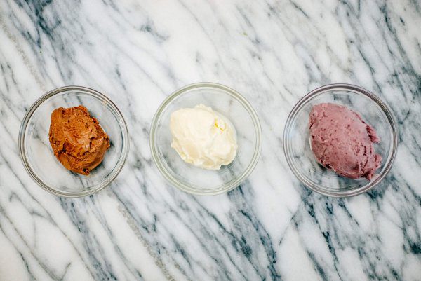 three types of gelato or ice cream by The Taste Edit