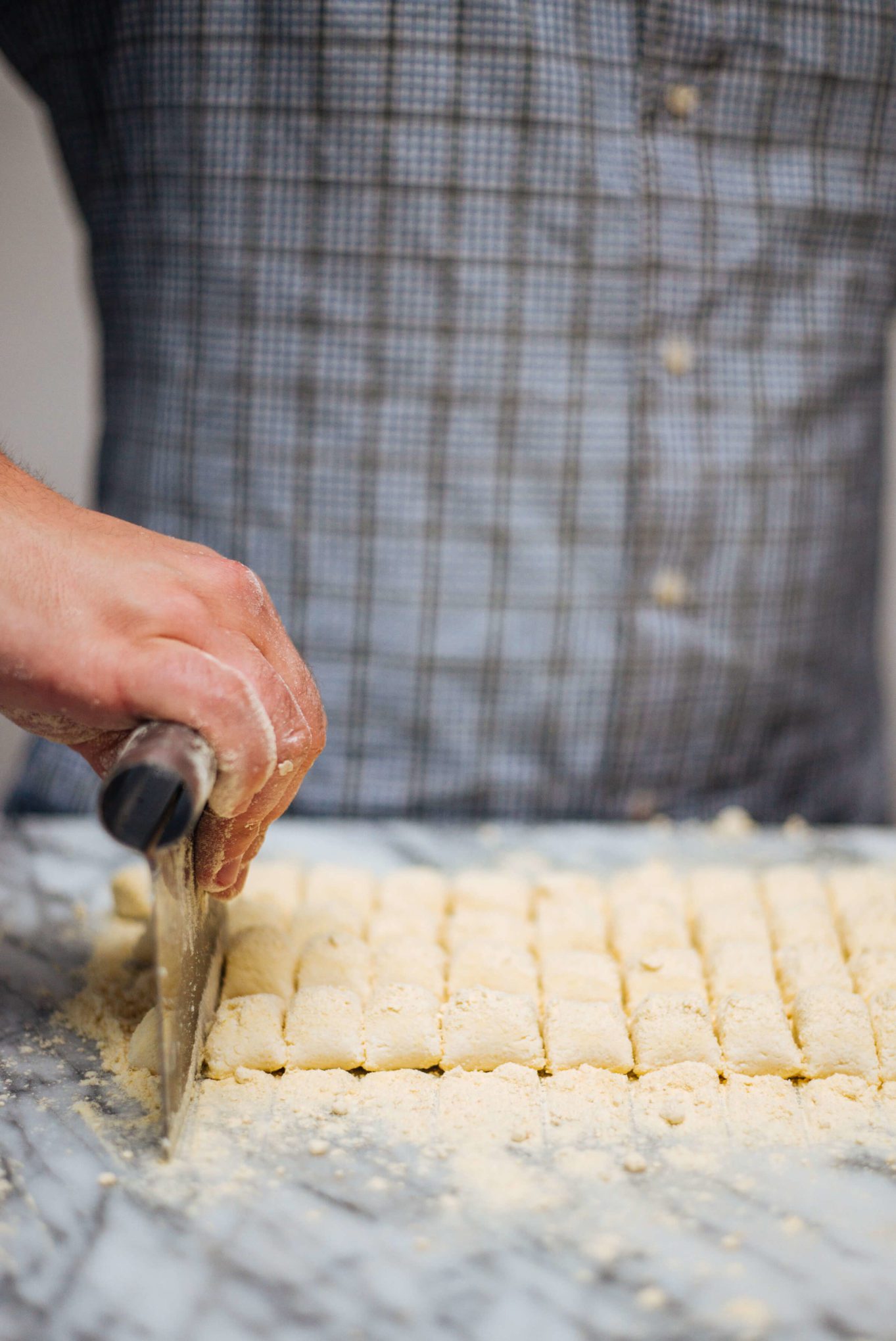 how to make Ricotta Gnocchi by cutting gnocchi