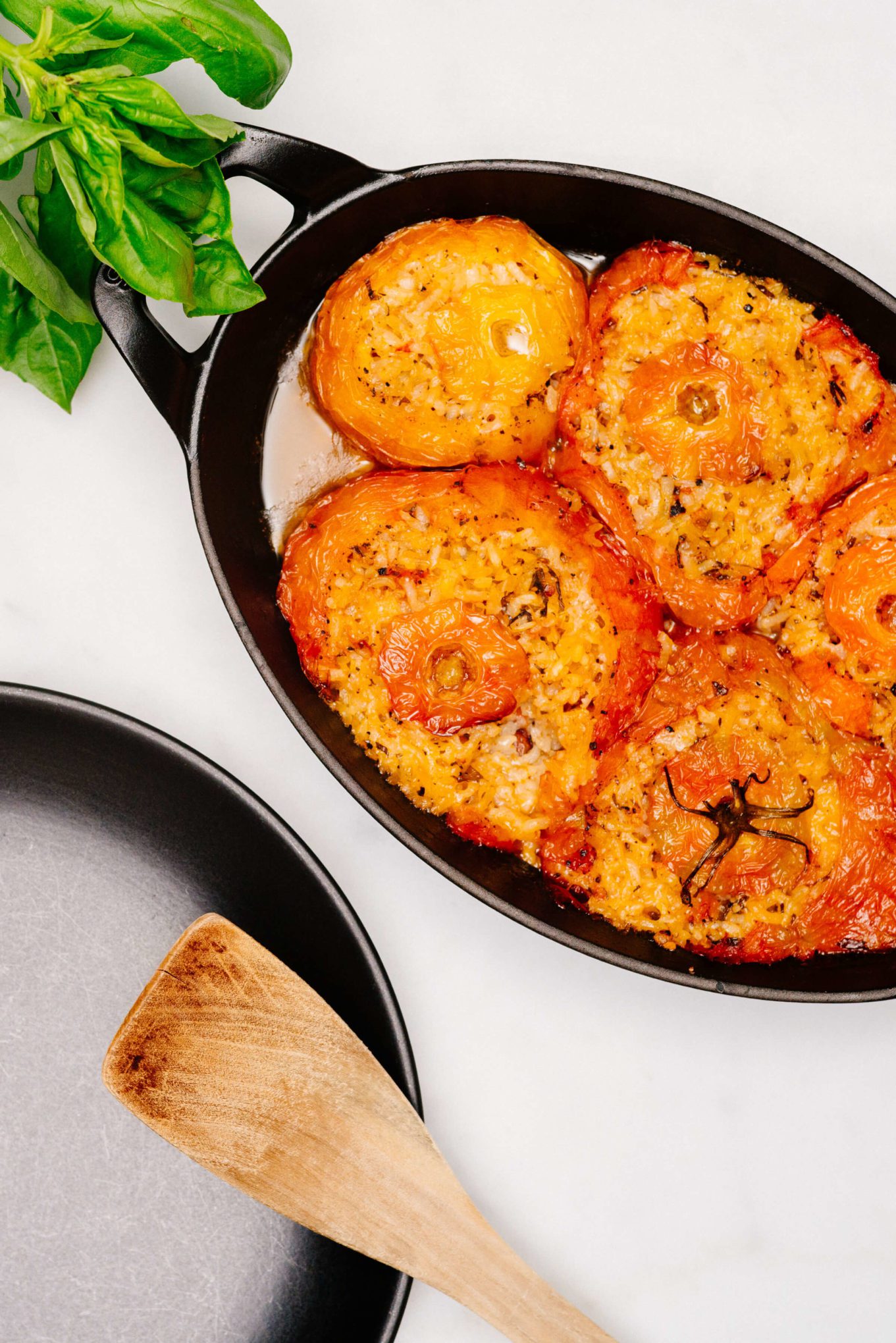 Baked tomato confit risotto