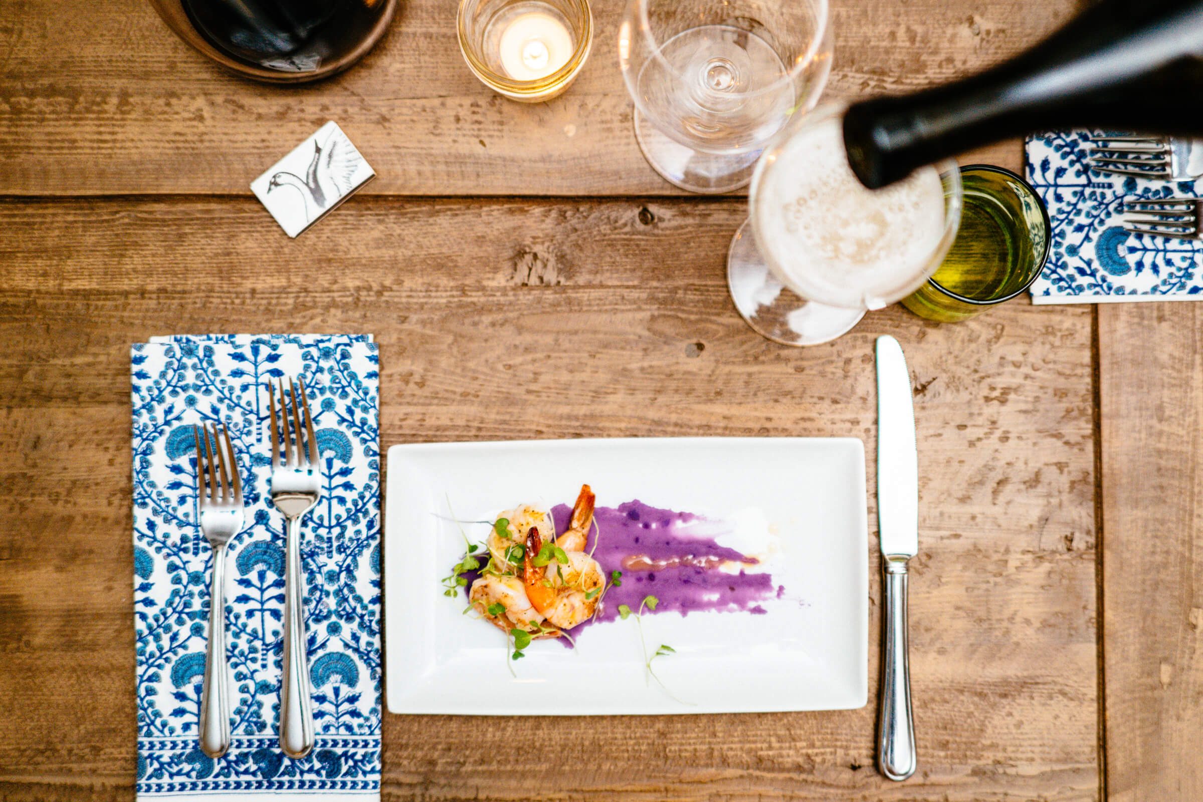 Table setting for date night with Franciacorta Italian Wine