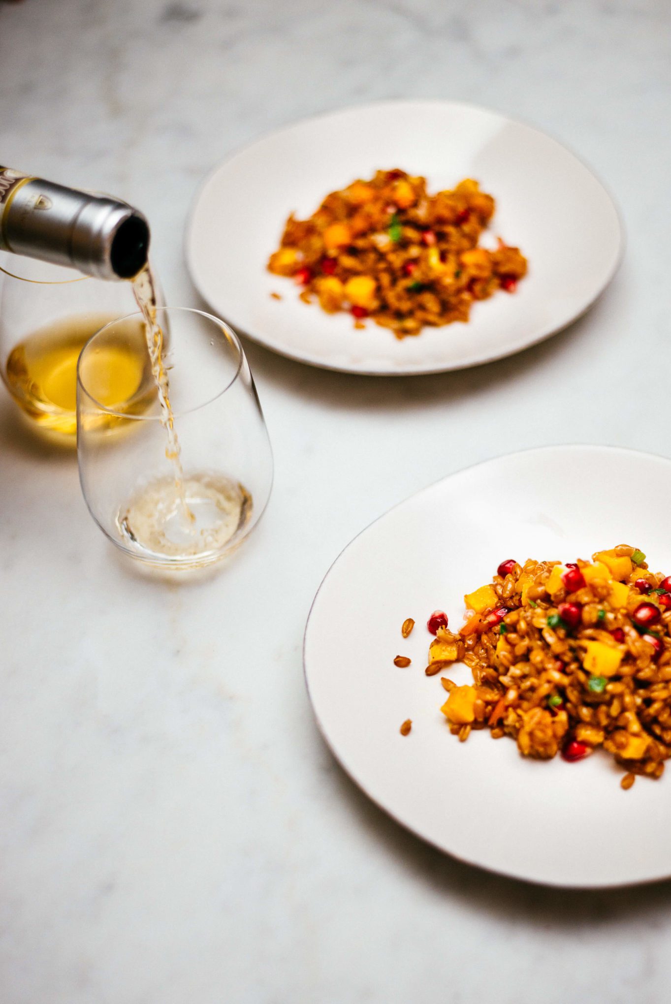 This wine is perfect with the autumn farro salad with an olive oil dressing