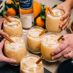 Pumpkin Spice Cocktails with Hangar 1 Vodka and horchata liquor is simple and fresh garnished with cinnamon by The Taste Edit