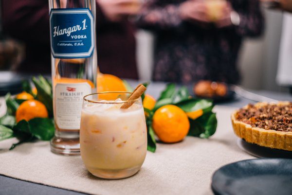 Pumpkin Spice Cocktail made with Hangar 1 Vodka for Friendsgiving with The Taste Edit