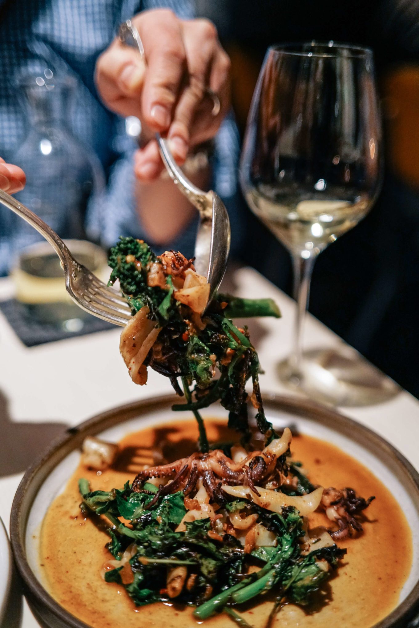 Squid and broccolini at The Morris restaurant in San Francisco - The Taste Edit