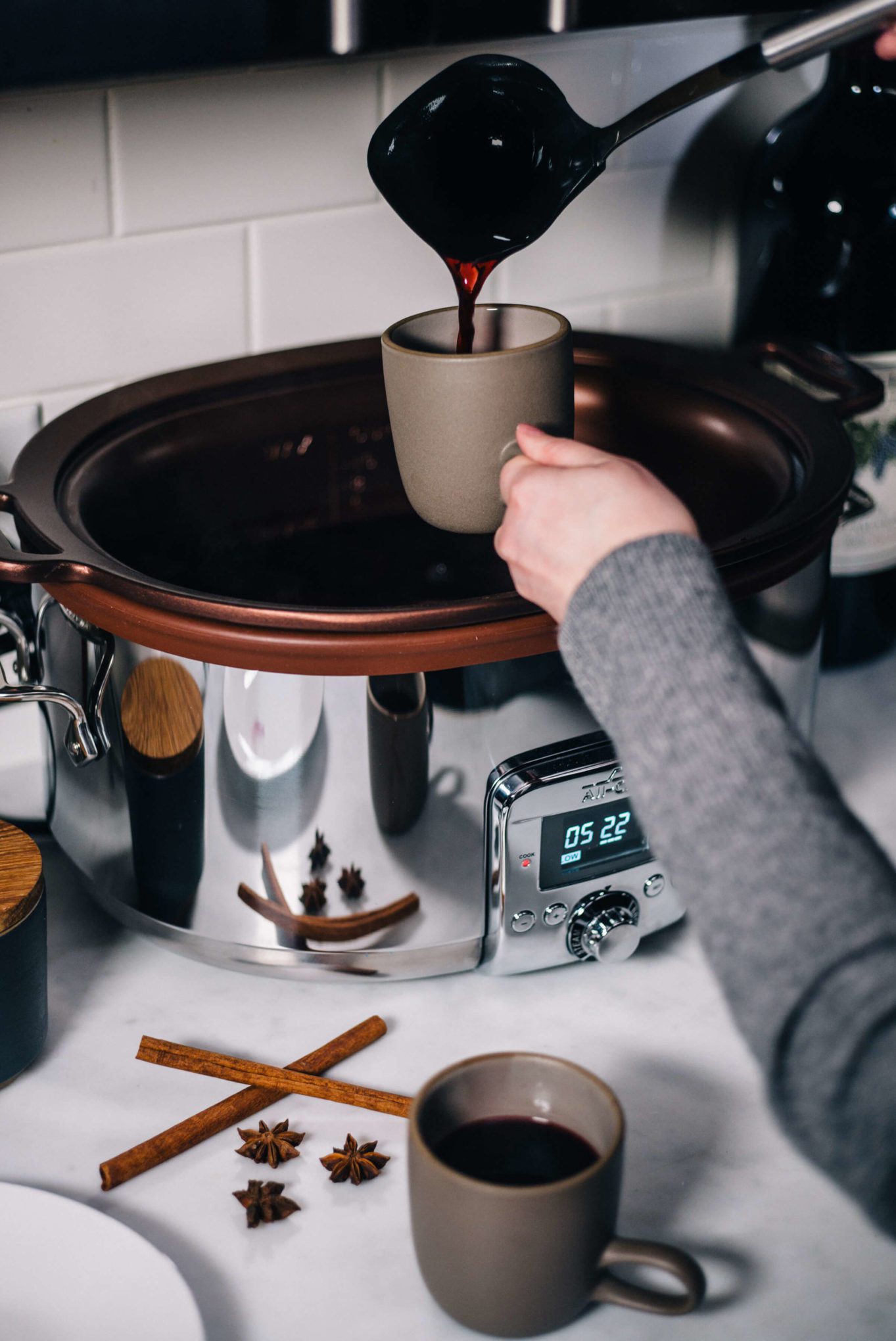 Serving mulled wine in an All-Clad Gourmet Slow Cooker with The Taste Edit