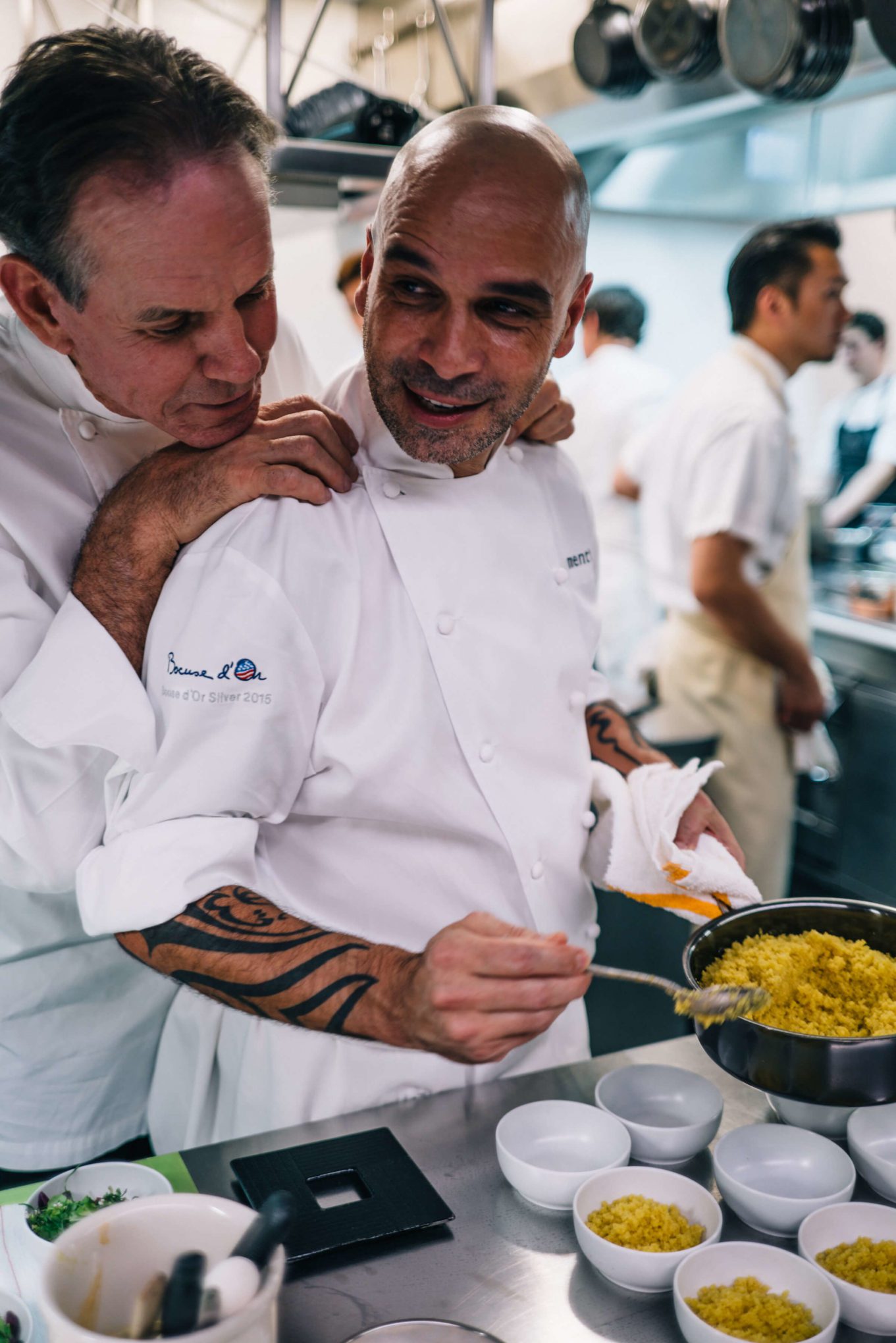 Chefs Thomas Keller and Mourad Lahlou at Ment'or BKB's send off celebration for Team USA 2017 to the Bocuse D'or with The Taste Edit