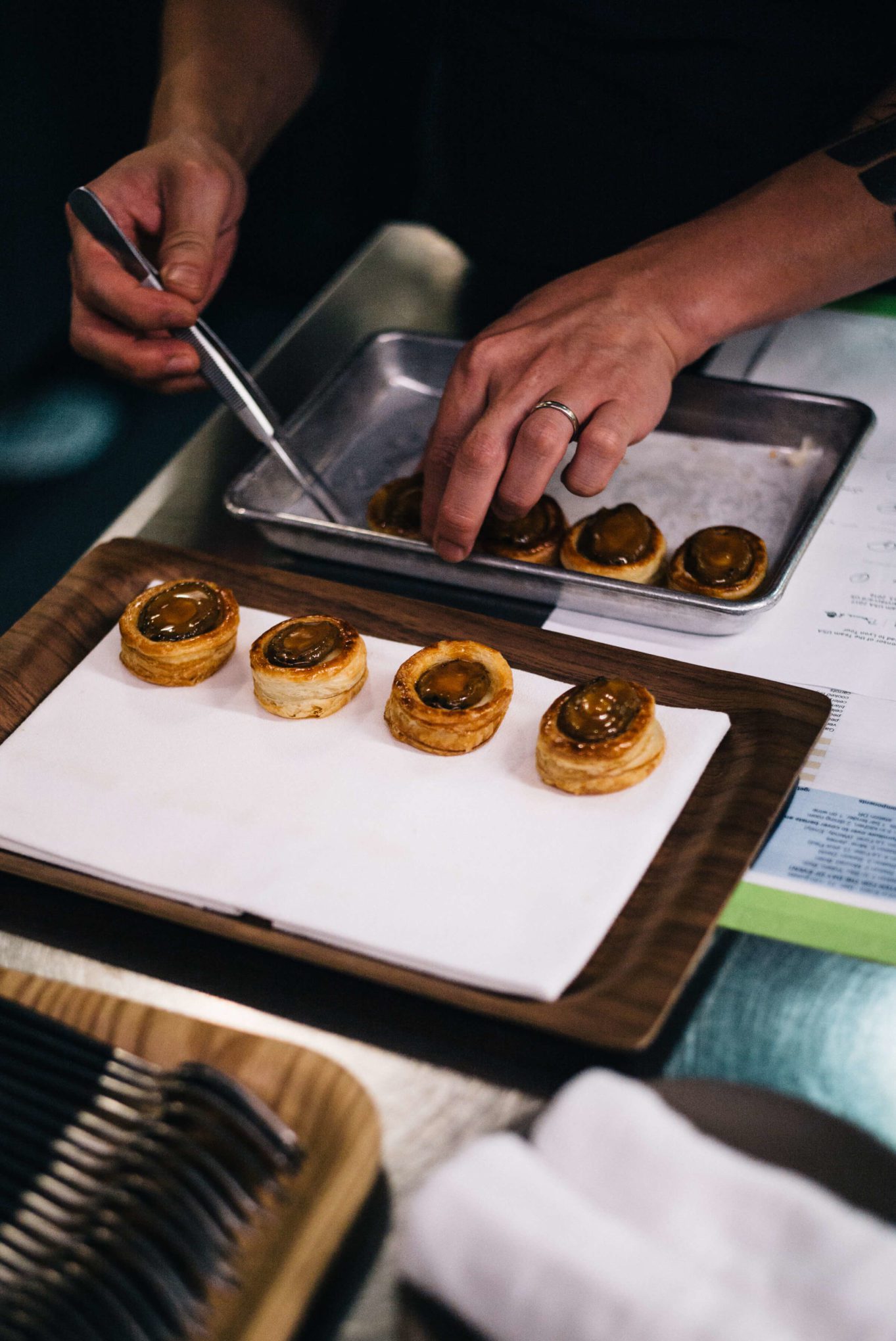 in situ abalone vol-au-vent at Ment'or BKB's send off celebration for Team USA 2017 to the Bocuse D'or with The Taste Edit