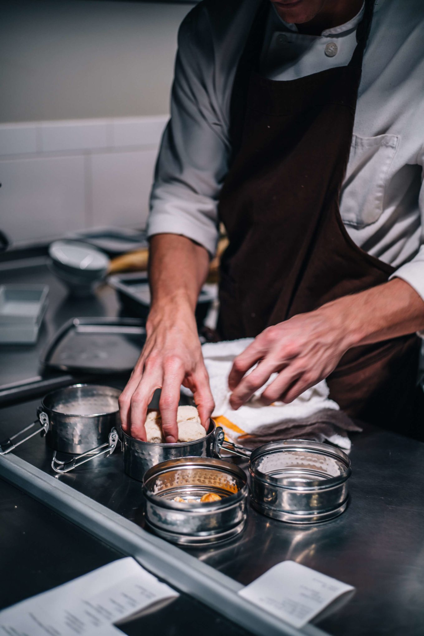 Preparing an Amuse Bouche Restaurant Trokay in Truckee, Tahoe, California with The Taste Edit