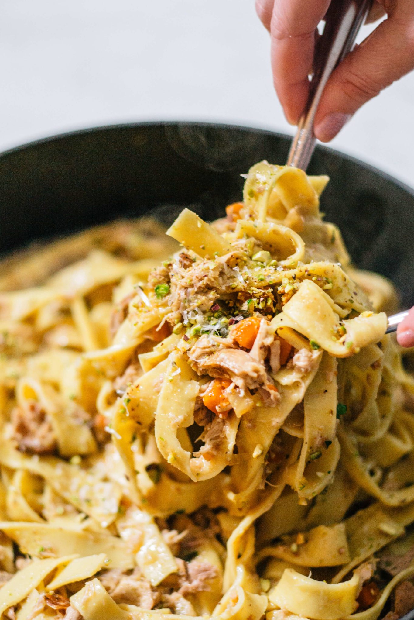 The Taste Edit Tossing Guinea Hen Winter Pasta Recipe for a chilly night
