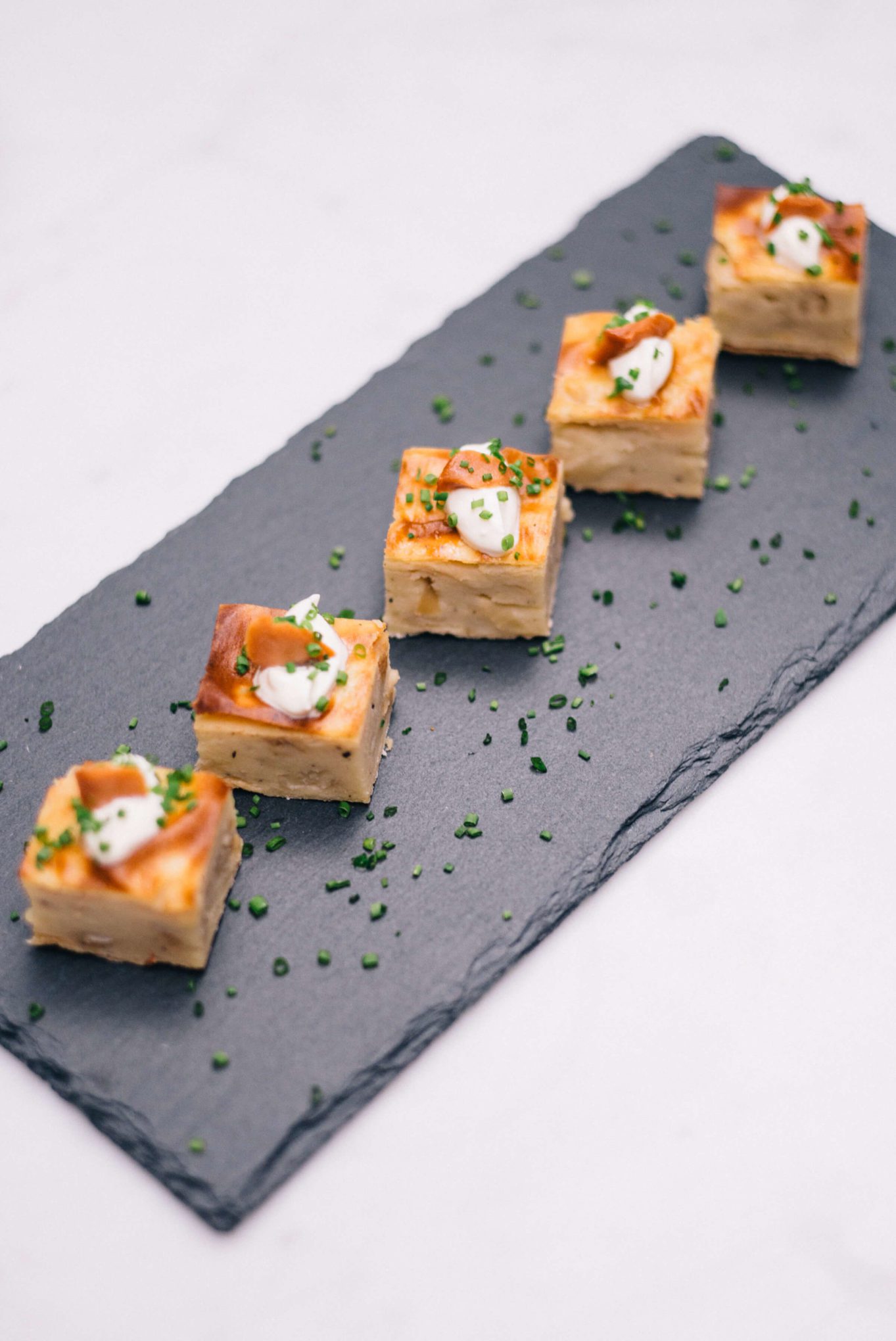 The Taste Edit makes Maria Sinskey's Potato Onion Torta topped with smoked salmon, chives, and sour cream