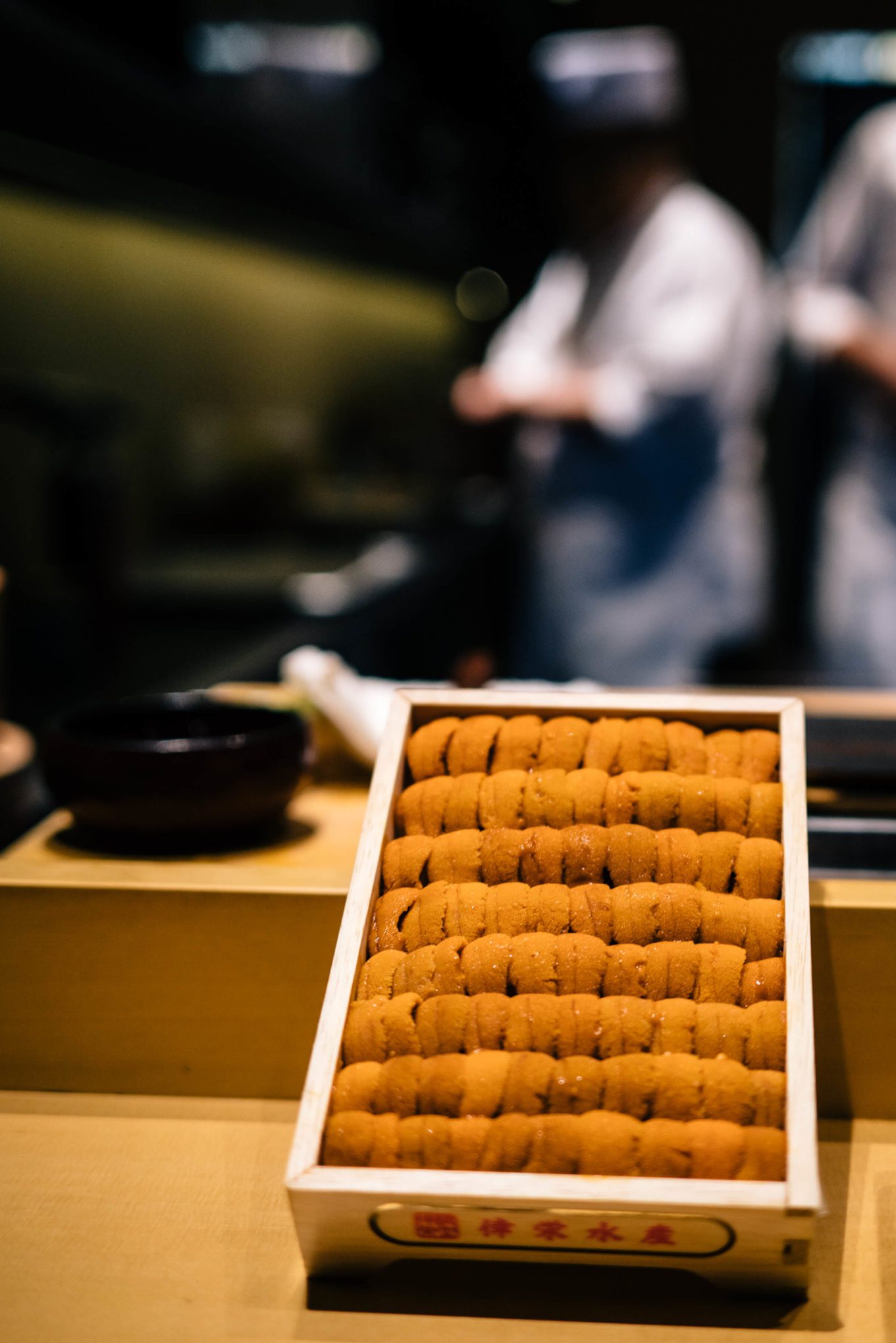 Tray of uni from Japan at San Francisco's Omakase restaurant, The Taste Edit