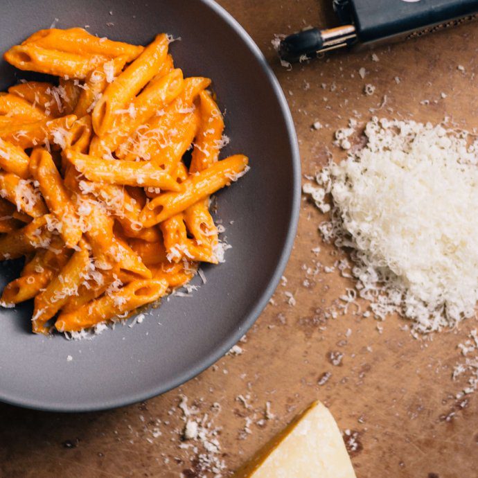 Penne alla Vodka pasta dish is a perfect dinner recipe made by The Taste Edit