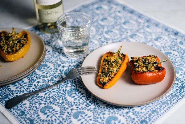 Easily Italian stuffed peppers for a simple weeknight meal made with olives and anchovies by The Taste Edit