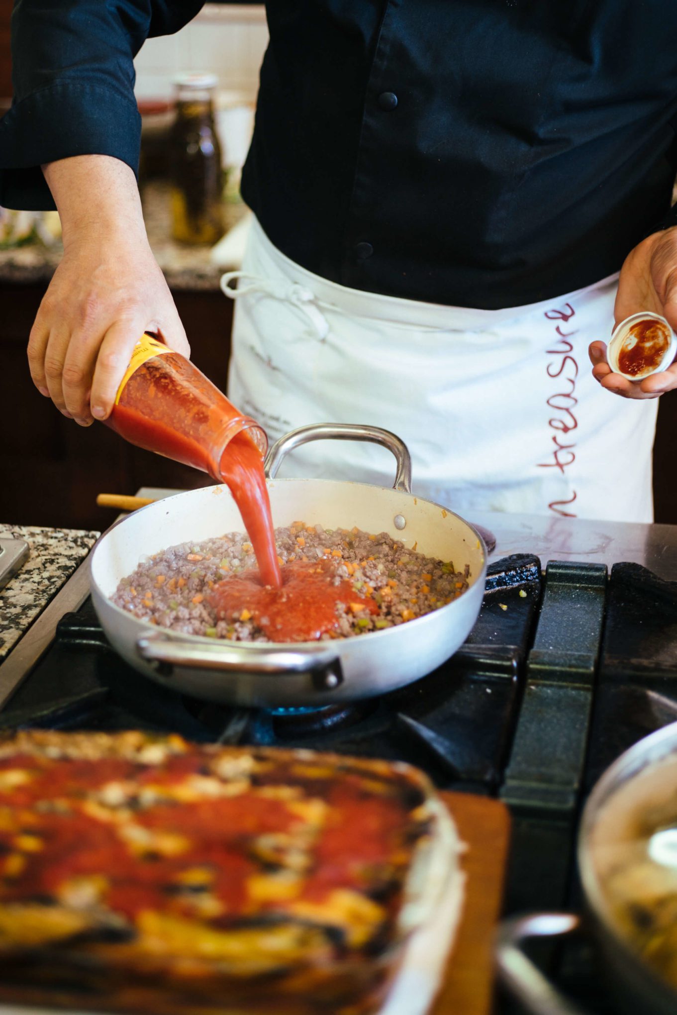 Making bolognese sauce, Mamma Agata's Cooking School, Ravello, The Taste Edit