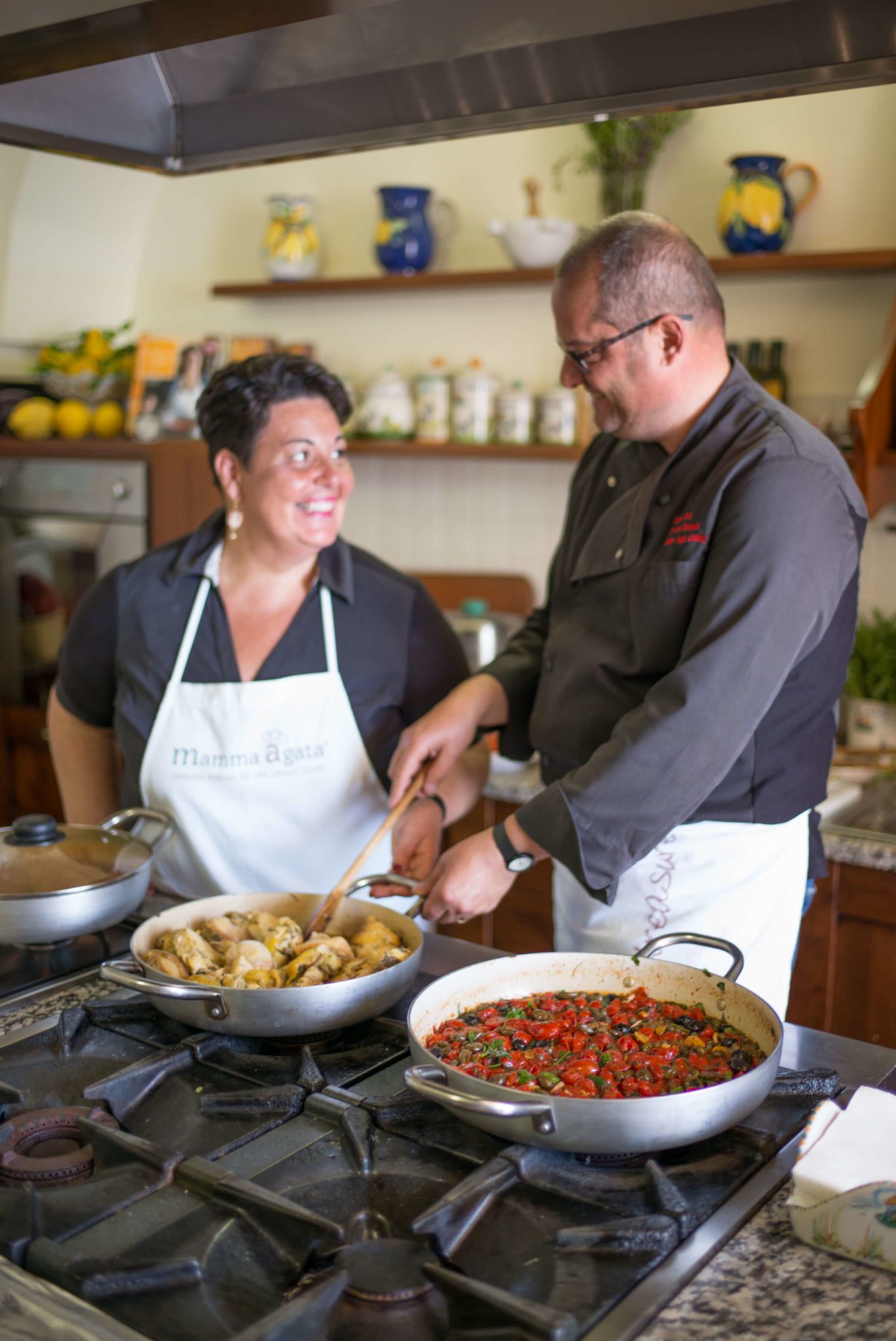 Gennaro and Chiara teach students how to cook and italian cooking secrets, Mamma Agata's Cooking School, Ravello, The Taste Edit