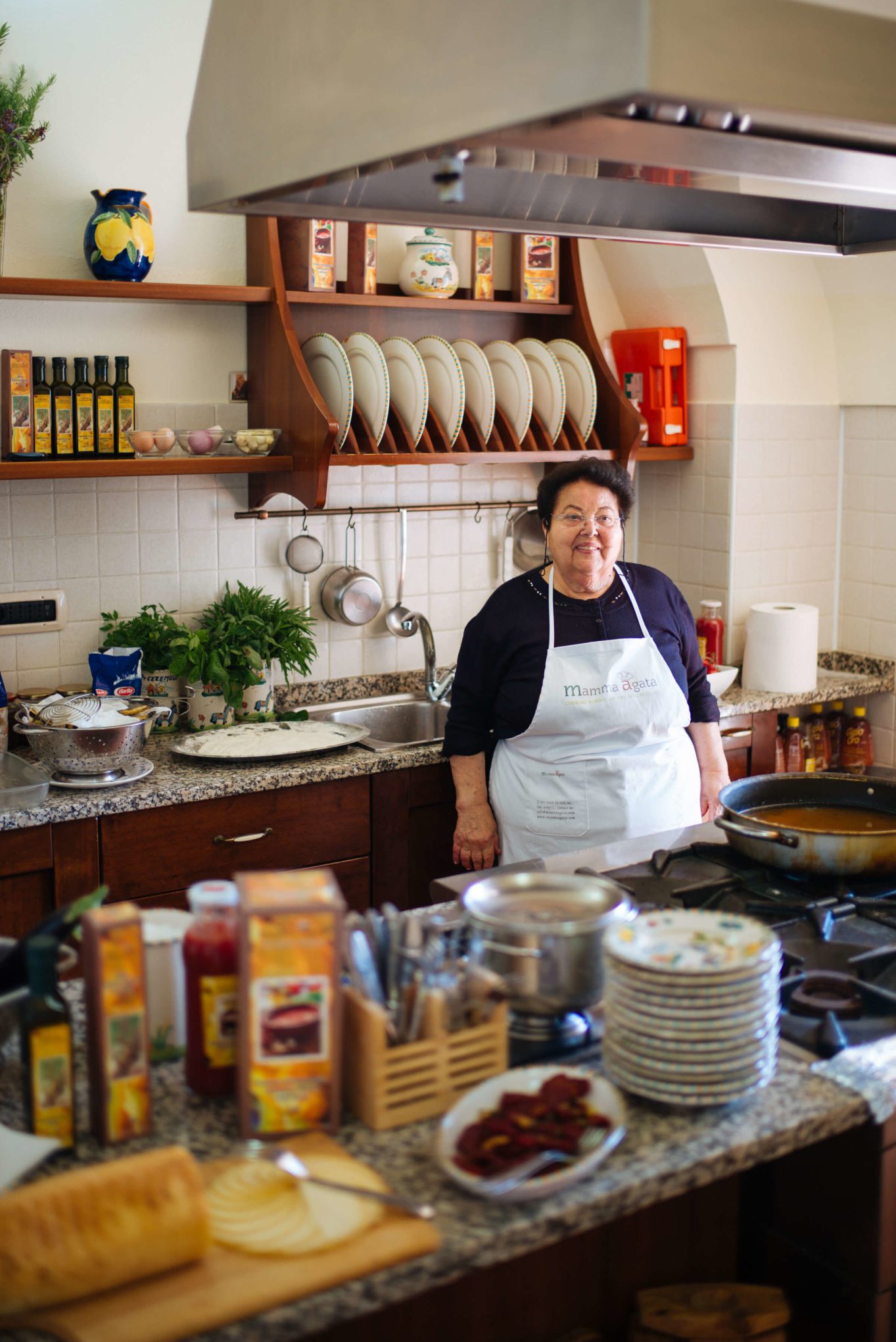 Mamma Agata in her kitchen, Mamma Agata's Cooking School, Ravello, The Taste Edit