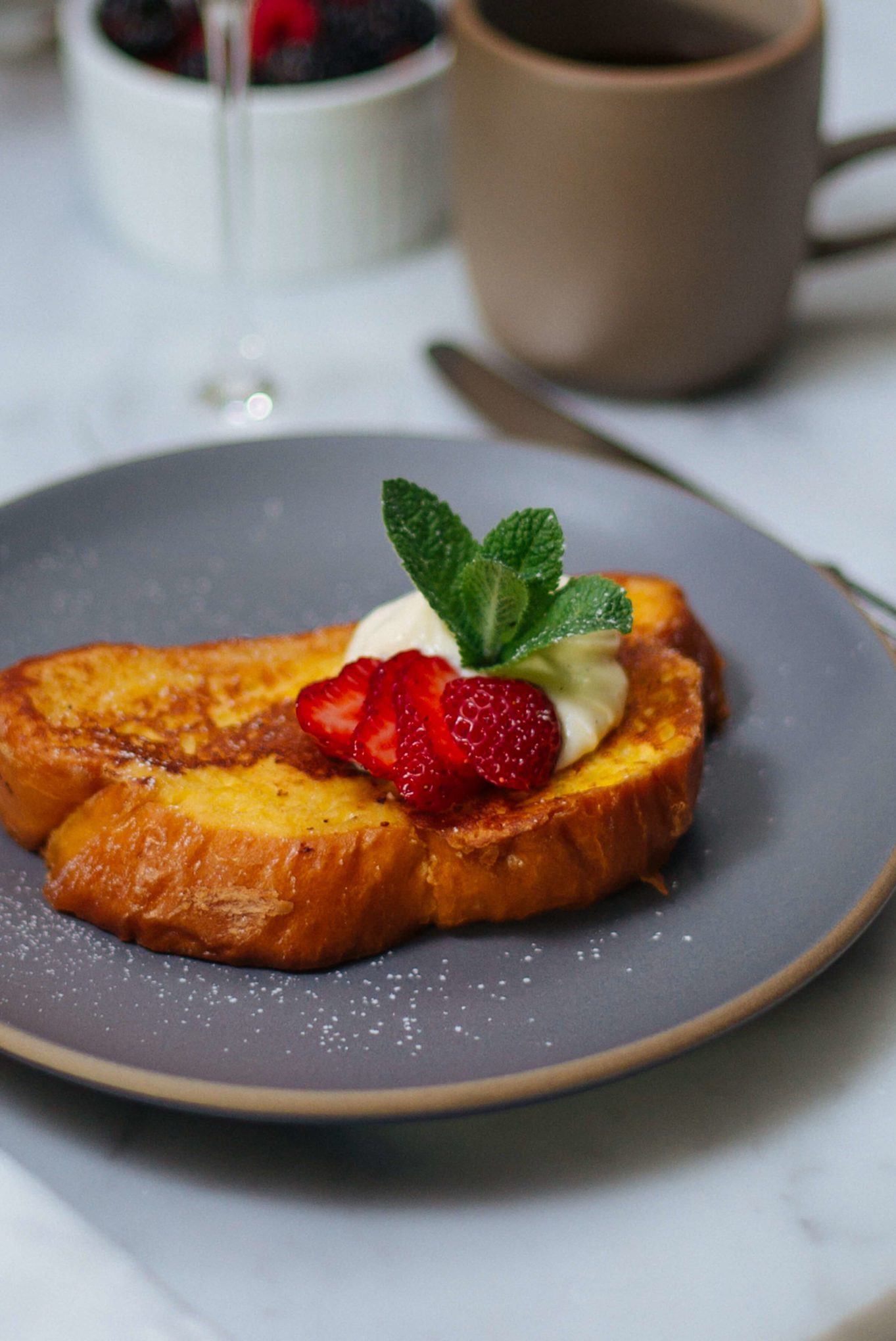 This simple Whipped Ricotta French Toast recipe is made with Grand Marnier by The Taste Edit