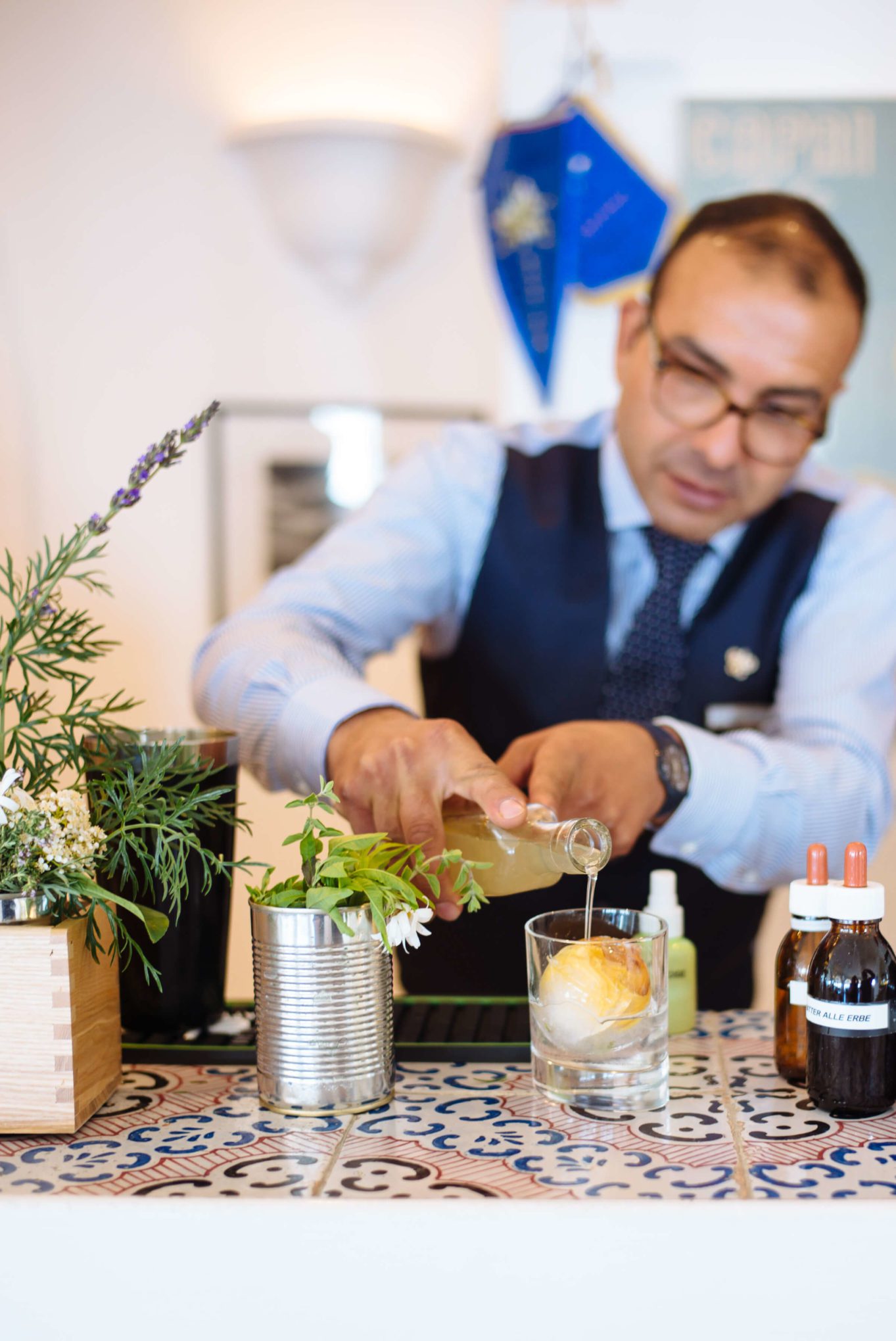 The cocktail bar has an amazing addition of cocktails made with local ingredients from the gardens at Hotel Caesar Augustus in Capri, The Taste Edit