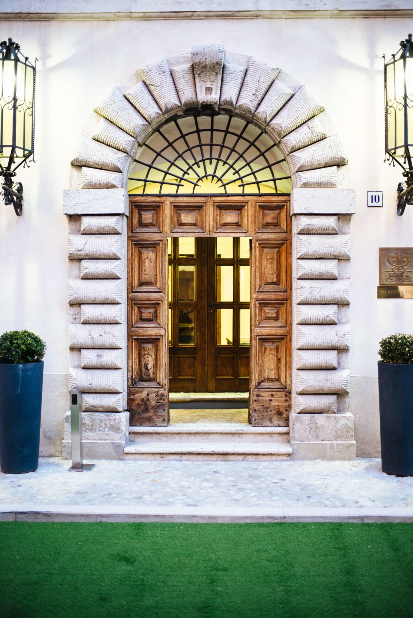 The entrance to Palazzo Seneca, Norcia Umbria, The Taste Edit