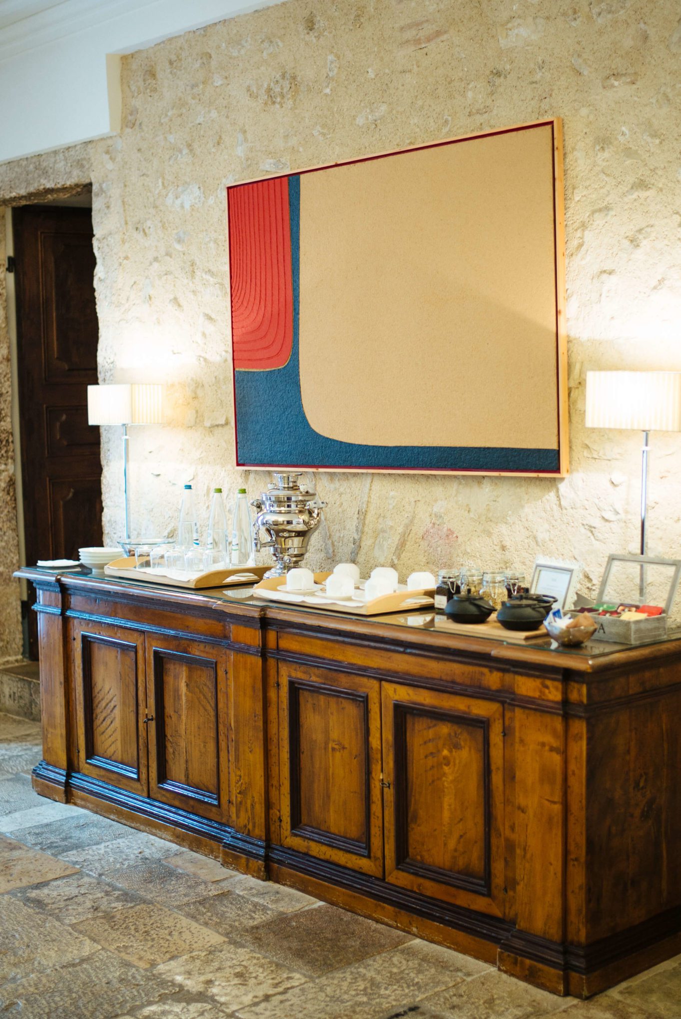 Tea area at Palazzo Seneca, Norcia Umbria, The Taste Edit