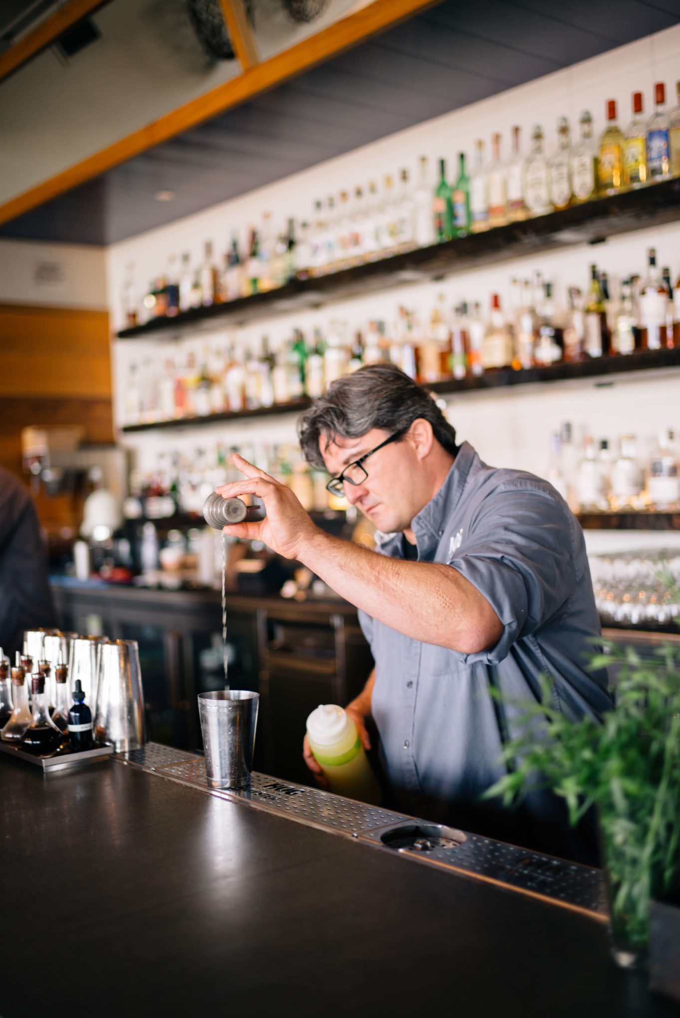 Saul Ranella of Hog Island Oyster Company in San Francisco making cocktails, The Taste Edit