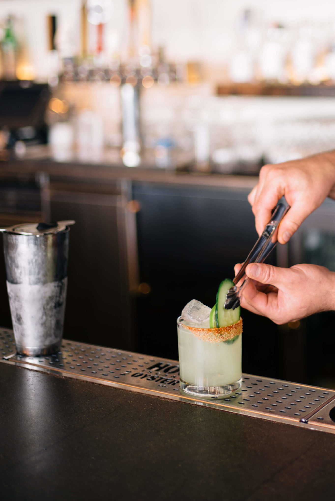 Hog Island Oyster Company Bar Manager Saul Ranella Garnishing the Marshall Margarita, The Taste Edit