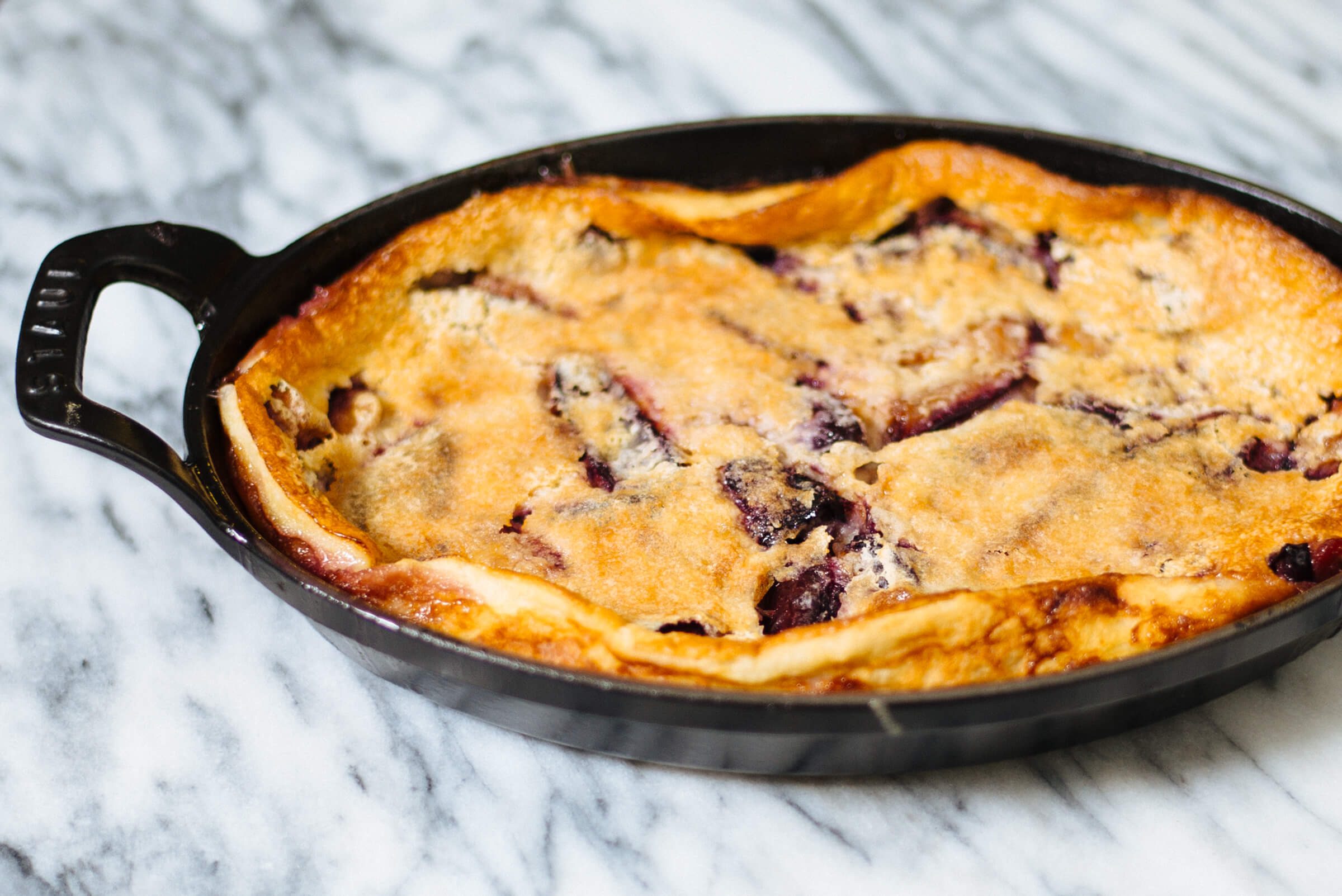 simple plum clafoutis recipe from The Taste Edit