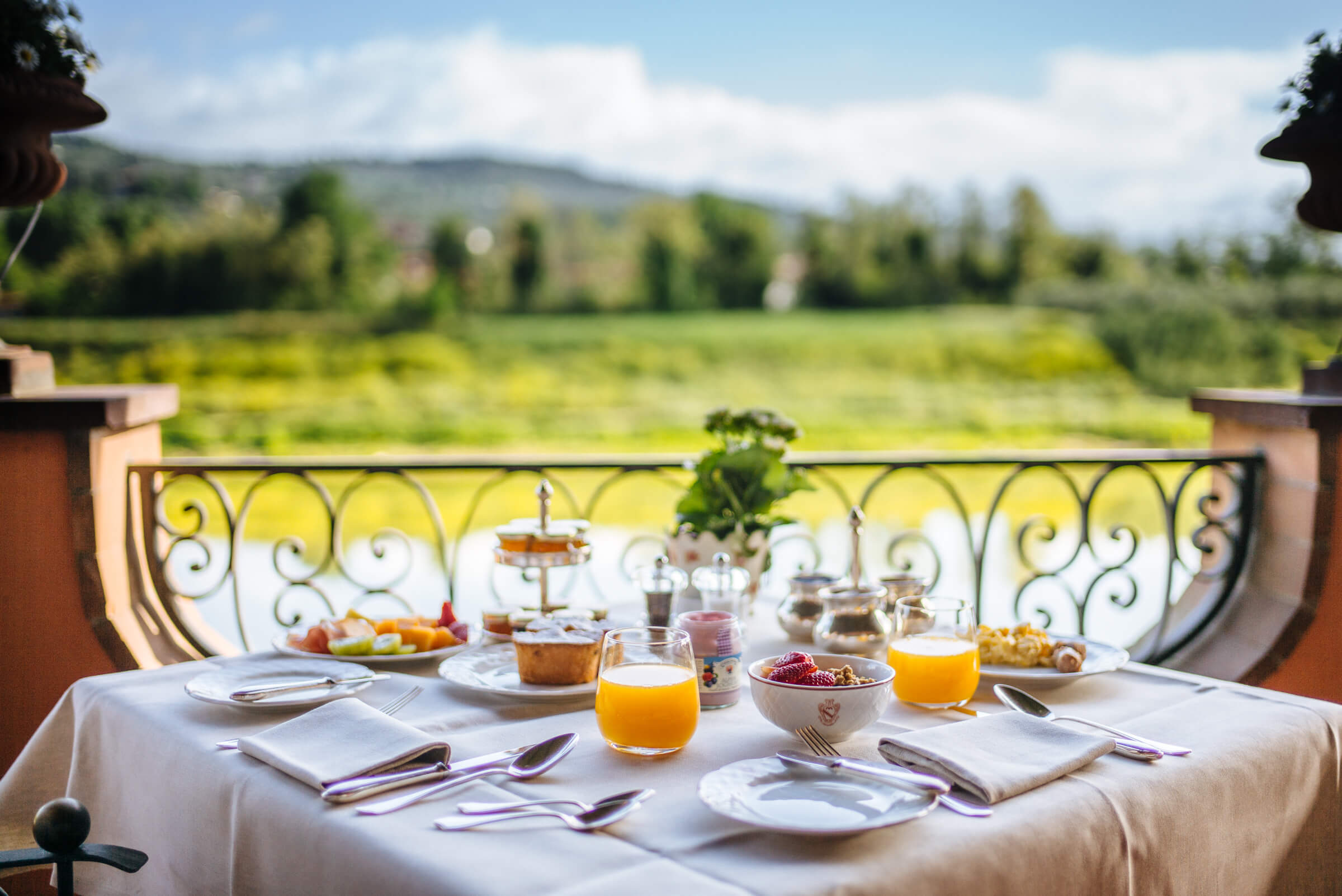 Breakfast on the Arno River at Villa La Massa in Florence, italy, The Taste Edit