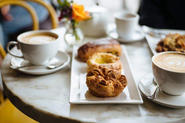 B Patisserie breakfast with French pastriess and coffee including French kouign amanns in San Francisco, The Taste Edit
