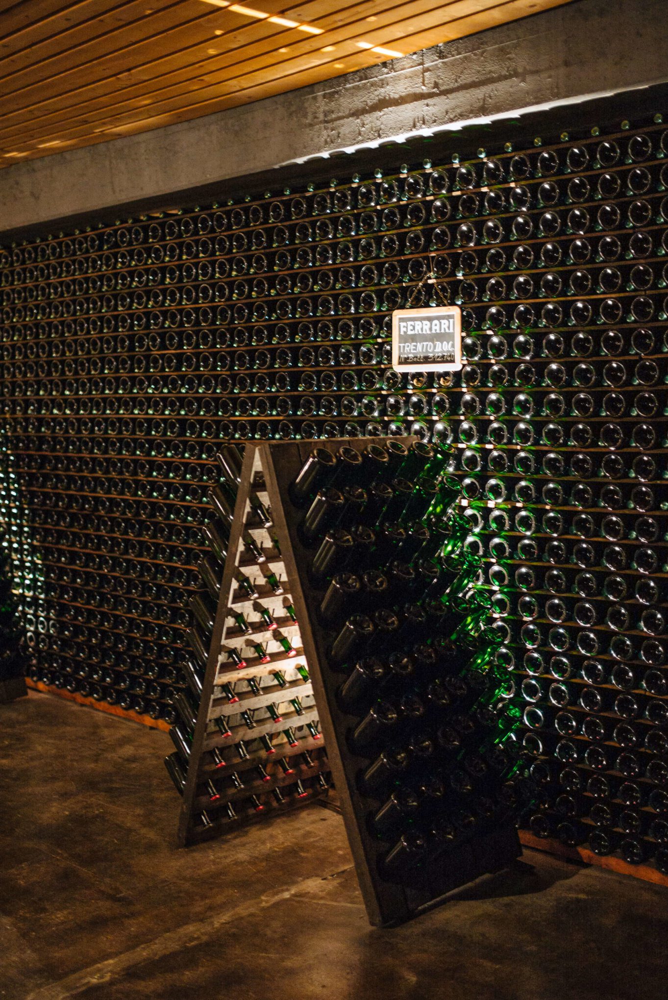 Ferrari sparkling Wine aging in Trento Italy, The Taste Edit